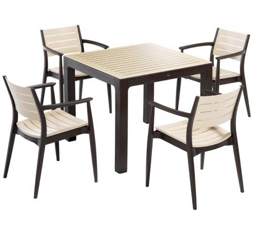regnum-90x90-trapezaria-784-2297 Regnum Τραπεζαρία 5τμχ 90x90cm Brown/Cappuccino - Image 1