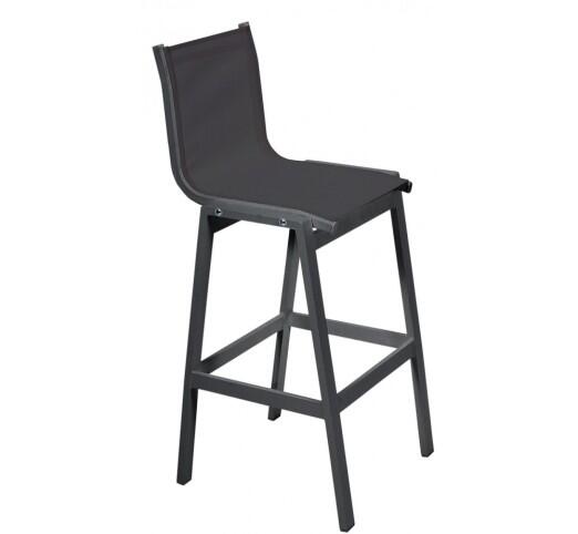 remezzo-skampo-bar-alouminiou-1266-25814 Remezzo Anthracite Σκαμπό Μπαρ Αλουμινίου Textilene Black - Image 1