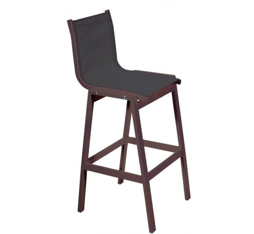 remezzo-skampo-bar-alouminiou-1266-25819 Remezzo Brown Σκαμπό Μπαρ Αλουμινίου Textilene Black - Image 1