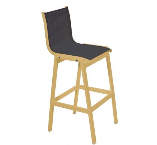 remezzo-skampo-bar-alouminiou-1266-25821 Remezzo Gold Σκαμπό Μπαρ Αλουμινίου Textilene Black - Image 1