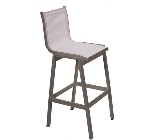 remezzo-skampo-bar-alouminiou-1266-25824 Remezzo Taupe Σκαμπό Μπαρ Αλουμινίου Textilene Beige - Image 1