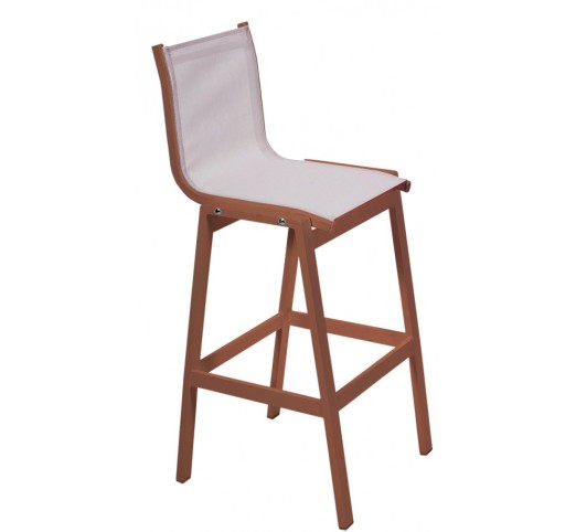 remezzo-skampo-bar-alouminiou-1266-25825 Remezzo Copper Σκαμπό Μπαρ Αλουμινίου Textilene Beige - Image 1