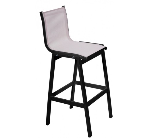 remezzo-skampo-bar-alouminiou-1266-25826 Remezzo Black Σκαμπό Μπαρ Αλουμινίου Textilene Beige - Image 1