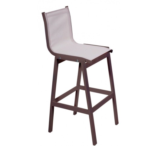 remezzo-skampo-bar-alouminiou-1266-25828 Remezzo Brown Σκαμπό Μπαρ Αλουμινίου Textilene Beige - Image 1