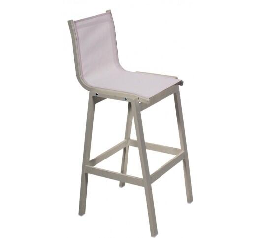 remezzo-skampo-bar-alouminiou-1266-25829 Remezzo Grey Σκαμπό Μπαρ Aλουμινίου Textilene Beige - Image 1
