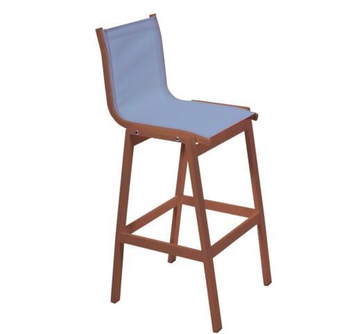 remezzo-skampo-bar-alouminiou-1266-25834 Remezzo Copper Σκαμπό Μπαρ Αλουμινίου Textilene Grey - Image 1