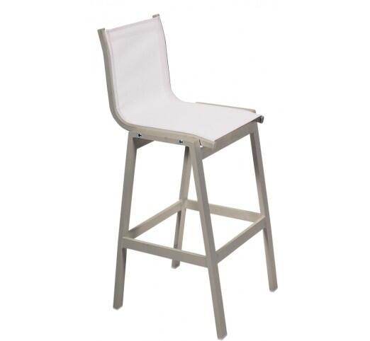 remezzo-skampo-bar-alouminiou-1266-25847 Remezzo Grey Σκαμπό Μπαρ Aλουμινίου Textilene White - Image 1