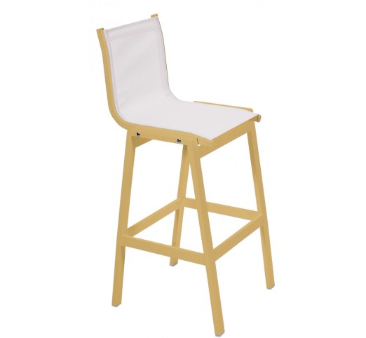 remezzo-skampo-bar-alouminiou-1266-25848 Remezzo Gold Σκαμπό Μπαρ Αλουμινίου Textilene White - Image 1