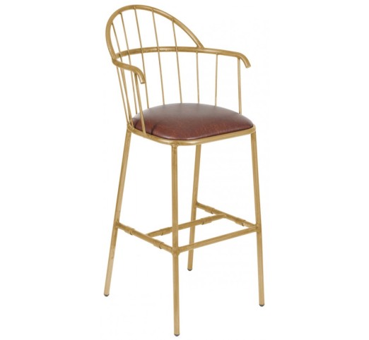 retro-metalliko-skampo-bar-16255-66365 Retro Gold Σκαμπό Μπαρ Μεταλλικό - Image 1