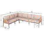 Σαλονι Γωνια Εξ.χωρου Maerly HM6140.03 Αλουμινιο & Μαξιλαρια Σαμπανι-Συνθ.σχοινι - Image 2