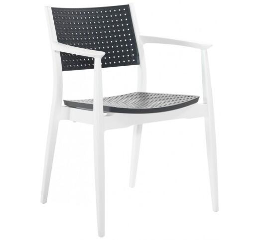 seginus-polythrona-556-1582 Seginus Πολυθρόνα Πολυπροπυλενίου White/anthracite - Image 1