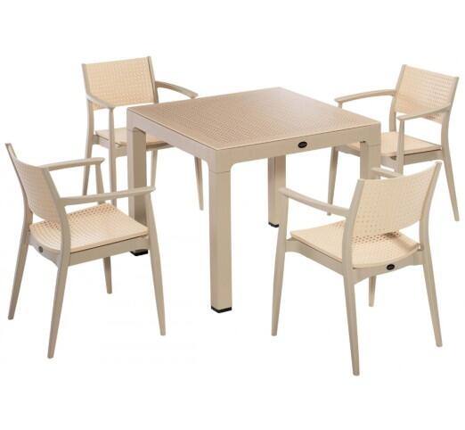 seginus-trapezaria-90x90cm-20465-88290 Seginus Tραπεζαρία 90x90cm Desert Brown/cappuccino - Image 1