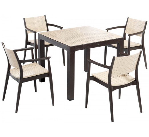 seginus-trapezaria-90x90cm-20465-88291 Seginus Τραπεζαρία 90x90cm Brown/cappuccino - Image 1