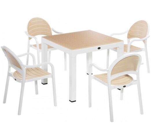 senza-trapezaria-set-5tmch-90x90-28943-102864 Senza Τραπεζαρία σετ 5τμχ 90x90 White/ivory - Image 1