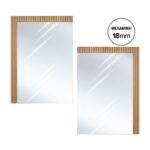 Σετ 2 Καθρεφτες Τοιχου Fylliana Alicante Natural Canella Strada Χρωμα 47x1,8x68εκ