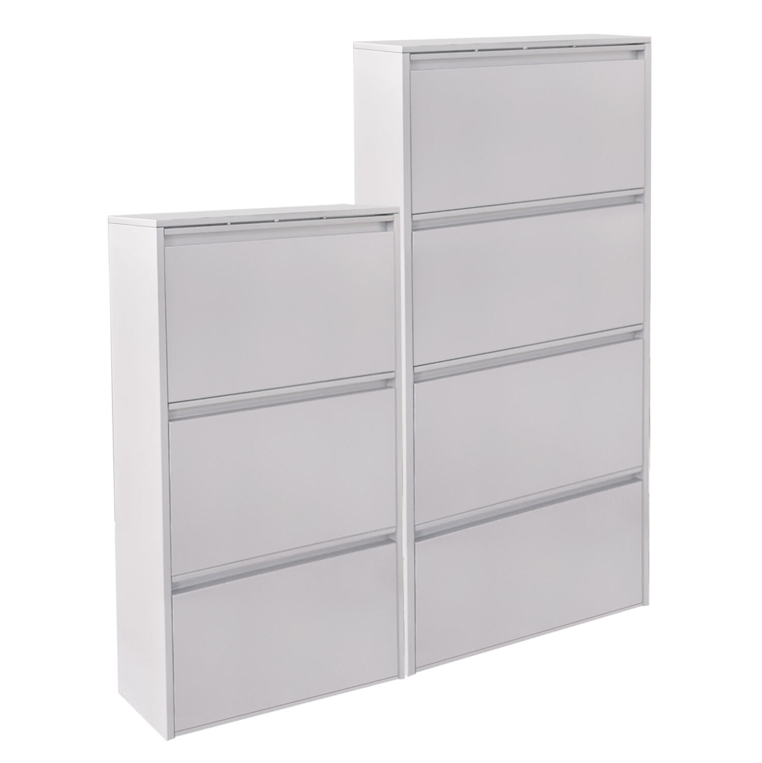 set-2-papoytsothikes-fb91099402-metallik Σετ 2 Παπουτσοθηκες Stark HM10994.02 Μεταλλικες λευκες--3+4 Μαγνητικες Πορτες - Image 1