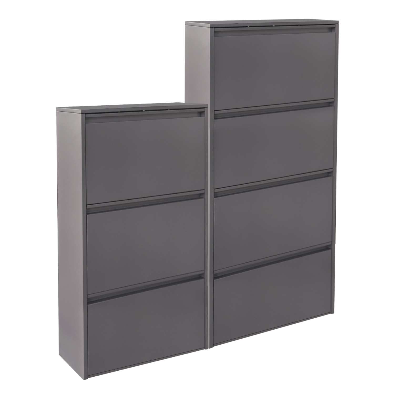 set-2-papoytsothikes-fb91099403-metallik Σετ 2 Παπουτσοθηκες Stark HM10994.03 Μεταλλικες ανθρακι--3+4 Μαγνητικες Πορτες - Image 1