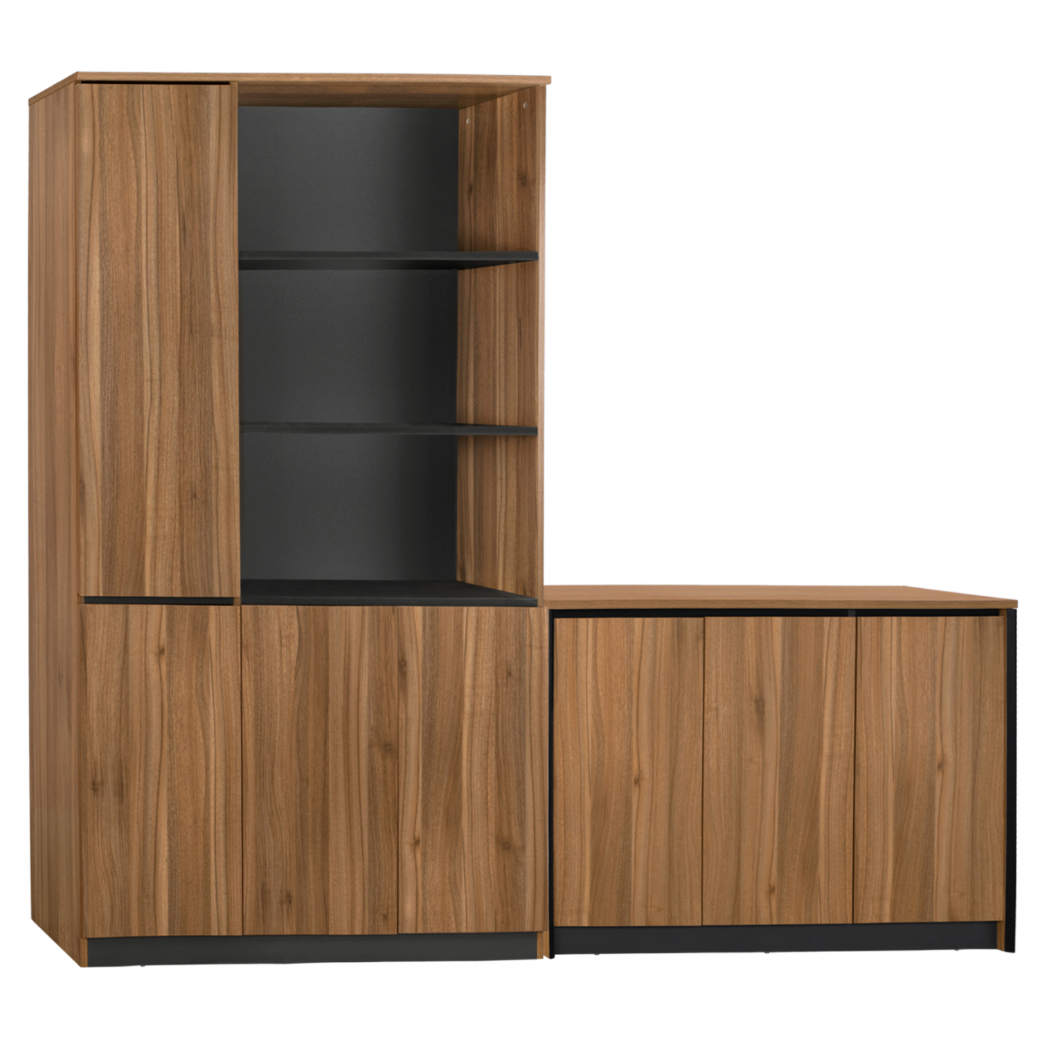 set-2-tmch-bibliothiki-grafeioy-epaggelm Σετ 2 Τμχ Βιβλιοθηκη Γραφειου Επαγγελματικη Με Ντουλαπι Supreme HM11370 - Image 1