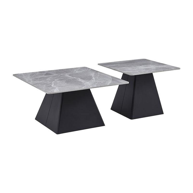 set-2-trapezakia-salonioy-fylliana-6050-gkri-chroma-80x8060x60ek1707470101 Σετ 2 Τραπεζακια Σαλονιου Fylliana 6050 Γκρι Χρωμα 80x80+60x60εκ - Image 1