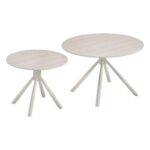 Σετ 2 Τραπεζακια Σαλονιου Fylliana "Avrian" Μπεζ-Cashmere Χρωμα 70x45+50x41εκ