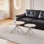 Σετ 2 Τραπεζακια Σαλονιου Fylliana "Avrian" Μπεζ-Cashmere Χρωμα 70x45+50x41εκ - Image 2