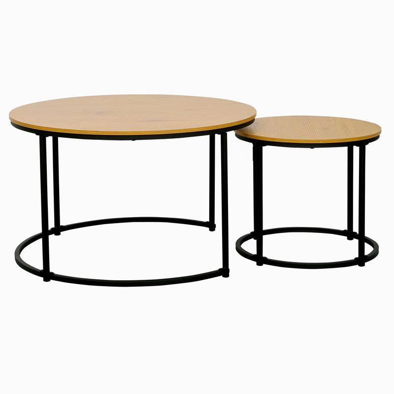 set-2-trapezakia-salonioy-fylliana-fl21045sonoma-mayro-chroma-80x48ek-48x42ek1779097502 Σετ 2 Τραπεζακια Σαλονιου Fylliana FL21045 Sonoma-Μαυρο Χρωμα 80x48εκ & 48x42εκ - Image 1