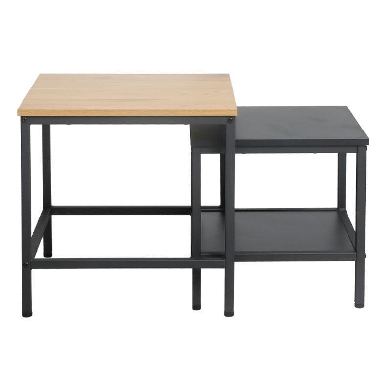 set-2-trapezakia-salonioy-fylliana-fonzy-sonoma-mayro-chroma-ek1700213407 Σετ 2 Τραπεζακια Σαλονιου Fylliana Fonzy Sonoma-Μαυρο Χρωμα 54x54x54εκ - Image 1
