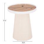 Σετ 2τμχ Τραπεζια Σαλονιου Duncan HM21082 MDF Κρεμ Και Κεραμικο Top φ80εκ & φ45εκ - Image 3
