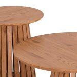 Σετ 2τμχ Τραπεζια Σαλονιου Talbert HM21083 MDF Φυσικο Ξυλου φ80εκ & φ45εκ - Image 4