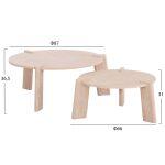 Σετ 2τμχ Τραπεζια Σαλονιου Equil HM9943.01 MDF Με Μελαμινη-Φυσικο 66x66εκ + 87x87εκ - Image 2