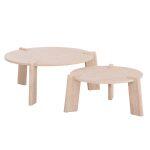 Σετ 2τμχ Τραπεζια Σαλονιου Equil HM9943.01 MDF Με Μελαμινη-Φυσικο 66x66εκ + 87x87εκ