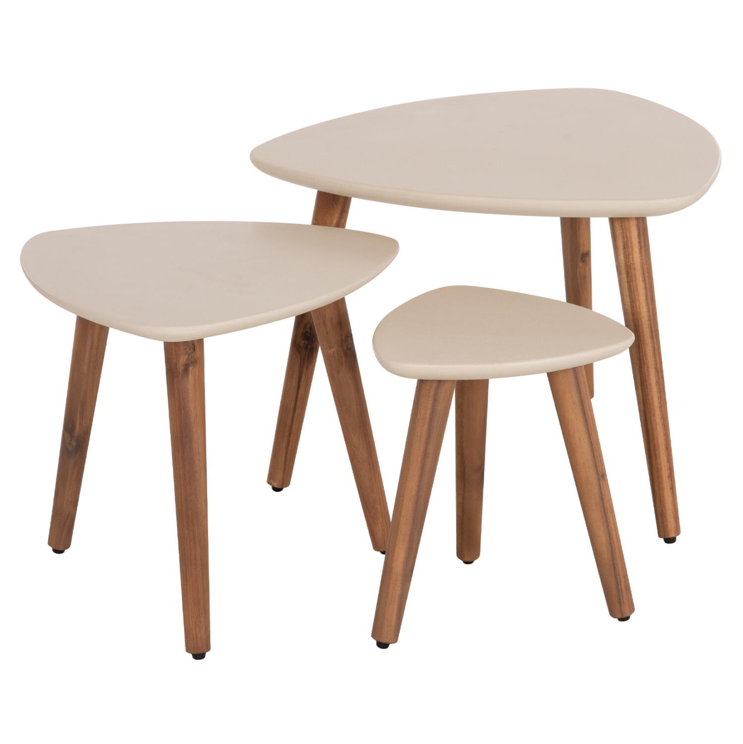 set-3-boithitika-trapezakia-fb91073402-f Σετ 3 Βοηθητικα Τραπεζακια Prantis HM10734.02 Fiber Cement Μπεζ-Ποδια Ακακιας - Image 1