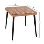 Σετ 3τμχ Allegra Wicker Με Τραπεζι 80x80χ78υ Μπεζ & Μαυρο Χρωμα HM10483 - Image 3