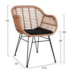 Σετ 3τμχ Allegra Wicker Με Τραπεζι 80x80χ78υ Μπεζ & Μαυρο Χρωμα HM10483 - Image 2