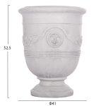 Σετ 3τμχ Γλαστρες Με Αναγλυφο Gardener HM4729 Fiberclay-Σε Υπολευκο φ58x72.5υεκ - Image 3
