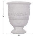 Σετ 3τμχ Γλαστρες Με Αναγλυφο Gardener HM4729 Fiberclay-Σε Υπολευκο φ58x72.5υεκ - Image 5