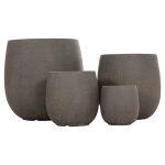 Σετ 4τμχ Γλαστρες Στρογγυλες Gardener HM4726 Fiberclay Γκριζοπρασινο φ52x55υεκ - Image 2
