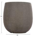Σετ 4τμχ Γλαστρες Στρογγυλες Gardener HM4726 Fiberclay Γκριζοπρασινο φ52x55υεκ - Image 3