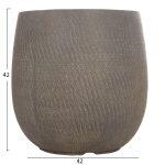 Σετ 4τμχ Γλαστρες Στρογγυλες Gardener HM4726 Fiberclay Γκριζοπρασινο φ52x55υεκ - Image 4