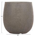 Σετ 4τμχ Γλαστρες Στρογγυλες Gardener HM4726 Fiberclay Γκριζοπρασινο φ52x55υεκ - Image 5