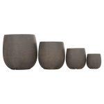 Σετ 4τμχ Γλαστρες Στρογγυλες Gardener HM4726 Fiberclay Γκριζοπρασινο φ52x55υεκ - Image 7