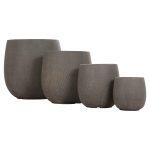 Σετ 4τμχ Γλαστρες Στρογγυλες Gardener HM4726 Fiberclay Γκριζοπρασινο φ52x55υεκ - Image 8