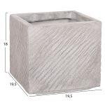 Σετ 4τμχ Γλαστρες Τετραγωνες Gardener HM4730 Fiberclay Γκρι Cement 37x37x32υεκ. - Image 6