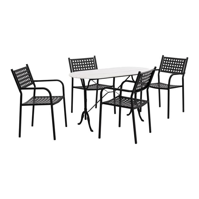 set-5tmch-exoterikoy-choroy-hm10385-me-m Σετ 5τμχ Εξωτερικου Χωρου HM10385 Με Μαρμαρινο Τραπεζι - Image 1
