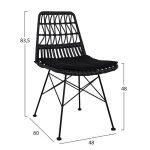 Σετ 7τμχ Allegra Wicker Με Τραπεζι 160x90x78υ Μπεζ & Μαυρο Χρωμα HM10516 - Image 3