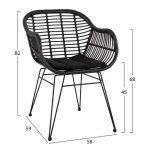 Σετ 7τμχ Allegra Wicker Με Τραπεζι 160x90x78υ Μπεζ & Μαυρο Χρωμα HM10513 - Image 7