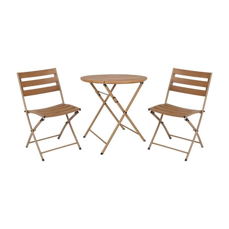 set-balcony-3tem-stroggylo-fylliana-polywood-atsali-fysiko-kafe-chroma1771572901 Σετ Balcony 3tem Στρογγυλο Fylliana Polywood & Ατσαλι Φυσικο-Καφε Χρωμα - Image 1