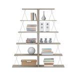 Σετ Βιβλιοθηκες 2τμχ Mini Tars HM11772.11 Μελαμινη Sonama-Λευκο 65x24x146υεκ.(x2)