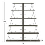 Σετ Βιβλιοθηκες 2τμχ Mini Tars HM11772.13 Μελαμινη Olive Grey-Μαυρες Βεργες 65x24x146υεκ.(x2) - Image 2