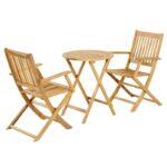 Σετ Bistro 3 Τεμ Ξυλο Ακακιας Fylliana FL921 Καρυδι Σκελετος 60x60x75εκ